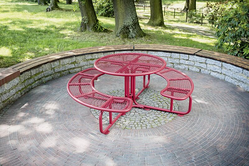 bank-tisch-kombination-pavia__shoKAT0057981 Bank-Tisch-Kombination PAVIA in RAL 3003 rubinrot