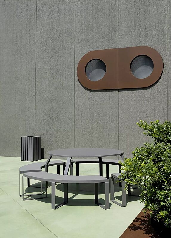 bank-tisch-kombination-sempreverde__shoKAT0073374 Bank-Tisch-Kombination SEMPREVERDE, Stahlteile in RAL 7024 graphitgrau