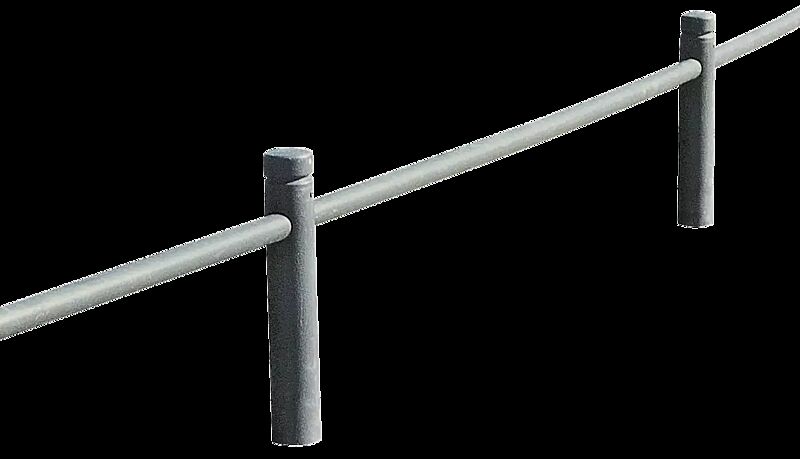 Rabattengeländer mit Poller BOULEVARD 60 für Verbindungsrohre