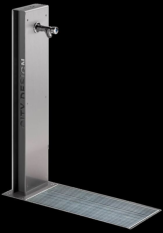 Trinkbrunnen FONTIS, Wandelemente aus Edelstahl