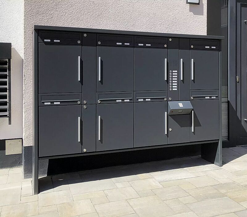 brief--und-paketkastenanlage-ain__shoKAT0066869 Brief- und Paketkastenanlage AIN mit 8 Briefkästen, in RAL 7016 anthrazitgrau