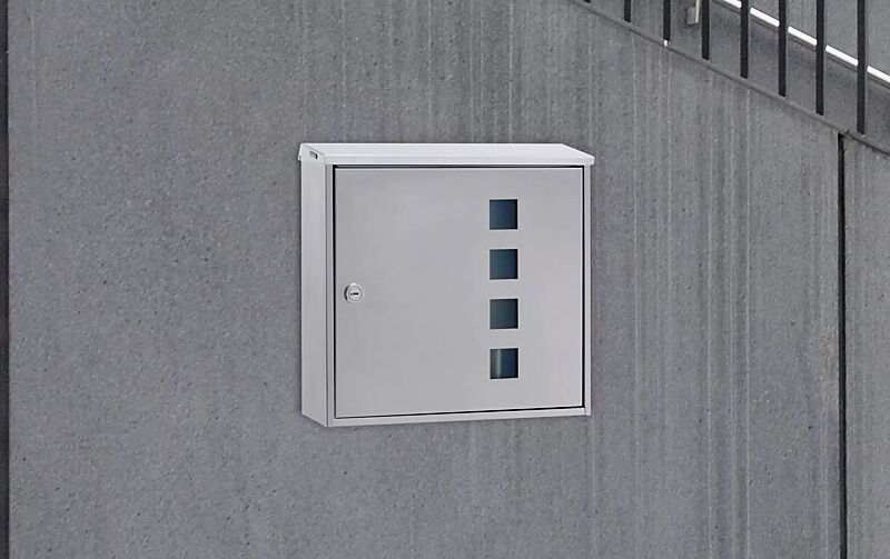 Briefkasten LIMAS ohne Zeitungsfach, mit Quadratausschnitten