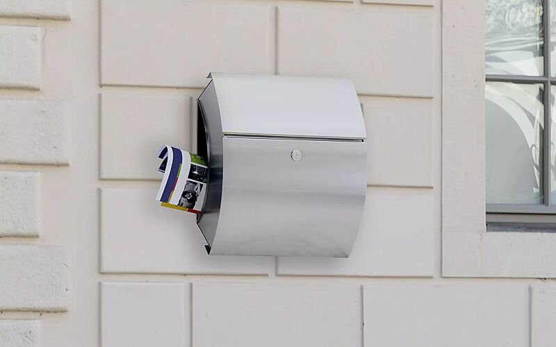 Briefkasten MURET mit Zeitungsfach, aus gebürstetem Edelstahl