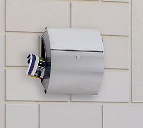 Briefkasten MURET mit Zeitungsfach, aus gebürstetem Edelstahl