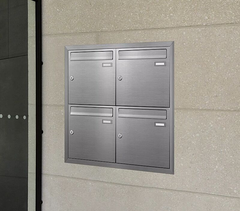 Unterputzanlage ROCHELLE zur Wandbefestigung, 4-teilig, aus gebürstetem Edelstahl