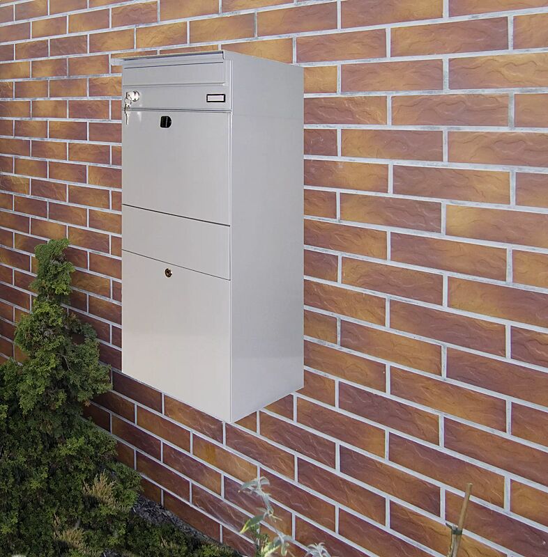 Briefkastensystem CENON mit Zustellbox in staubgrau ähnlich RAL 7037
