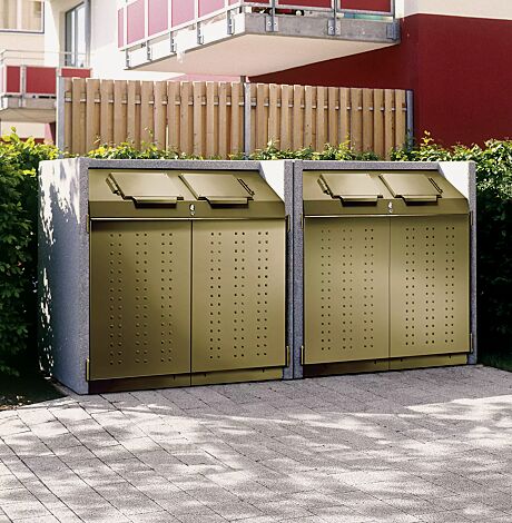 <div id=""container"" class=""container"">Containerbox DARWEN, Korpus Procarat mixed, Stahlteile in RAL 1035 perlbeige mit zentraler Schließung (Mehrpreis)</div>