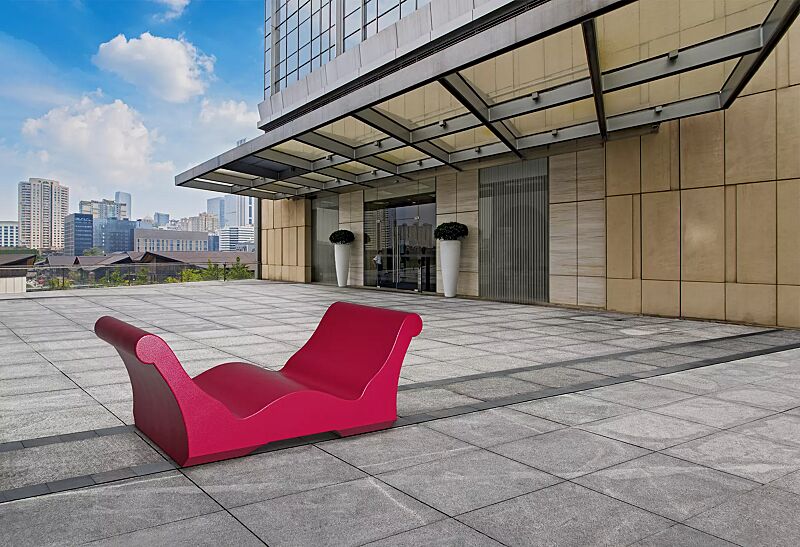 Doppelliegebank COMMUNICATION GERNI in RAL 3020 verkehrsrot