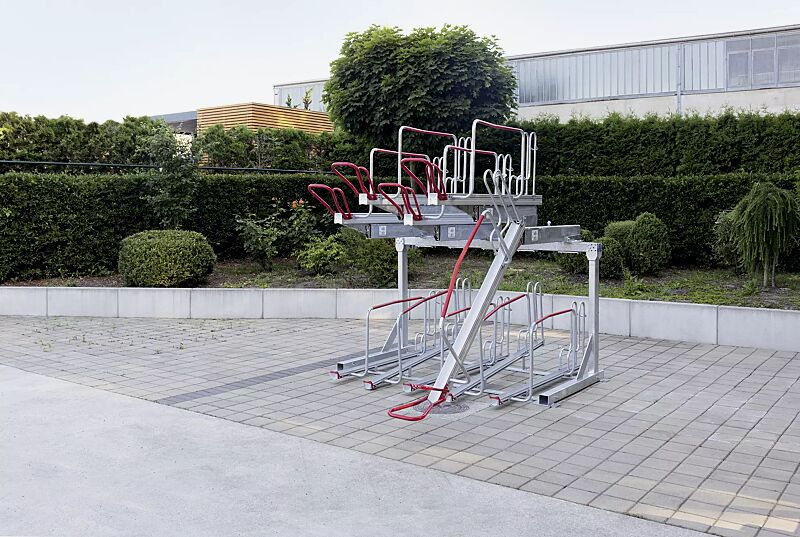 doppelstock-fahrradparksystem-flexhub__shoKAT0051676 Doppelstock-Fahrradparksystem FLEXHUB einseitig, 10 Stellplätze