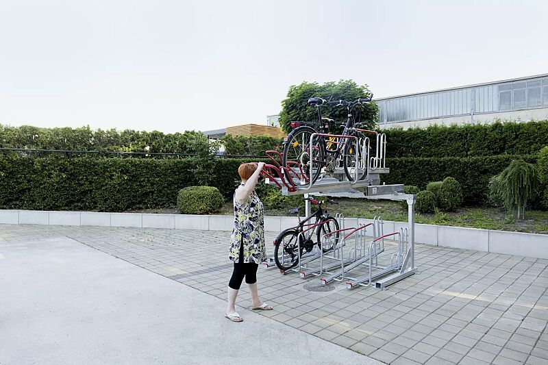 doppelstock-fahrradparksystem-flexhub__shoKAT0055235 Doppelstock-Fahrradparksystem FLEXHUB einseitig, 10 Stellplätze