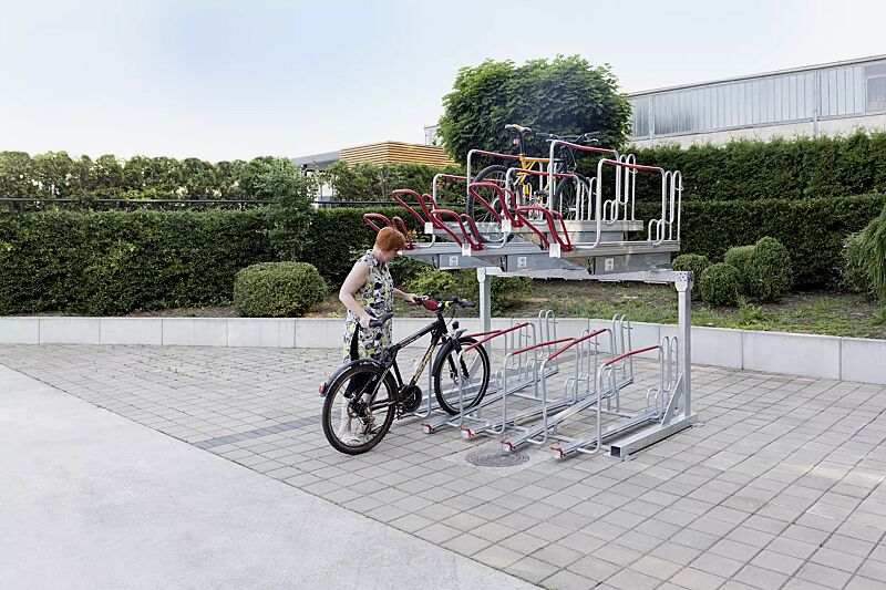 doppelstock-fahrradparksystem-flexhub__shoKAT0055240 Doppelstock-Fahrradparksystem FLEXHUB einseitig, 10 Stellplätze