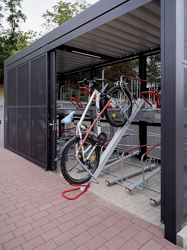 doppelstock-fahrradparksystem-flexhub__shoKAT0075890 Doppelstock-Fahrradparksystem FLEXHUB, MULTIPORT® Rad, Elektronisches Zugangs- und Buchungssystem SmartBikeBox