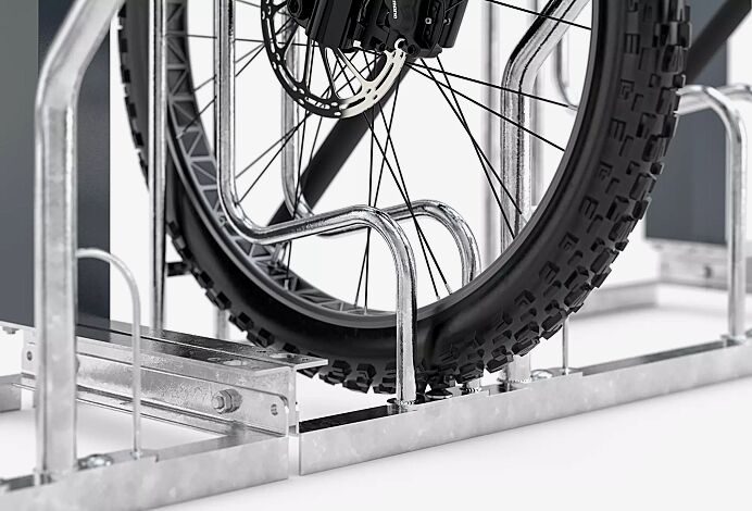 Detail: Fahrradständer für Reifenbreite 64 mm