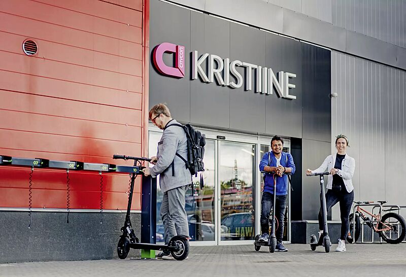 E-Scooterparksystem SKEEP, Komplettangebot mit 5 Einstellplätzen