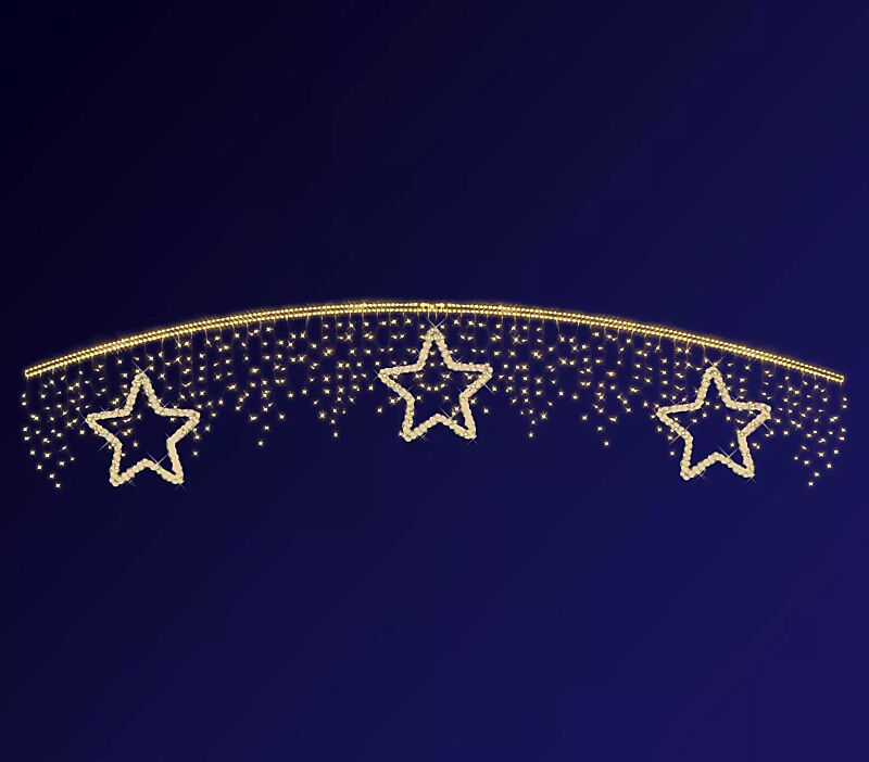 Eiszapfen-Lichtbogen WINTERZAUBER, zur Straßenüberspannung