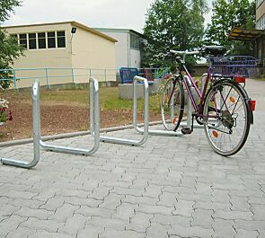 Fahrrad-Parkschnecke ATLANTA, 1 Grund- und 1 Anbaueinheit bei einseitiger Nutzung für 5 Stellplätze bzw. 10 Stellplätze bei doppelseitiger Nutzung