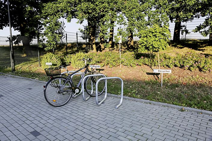 Fahrrad-Parkschnecke ATLANTA, 1 Grundeinheit bei einseitiger Nutzung für 4 Stellplätze bzw. 8 Stellplätze bei doppelseitiger Nutzung