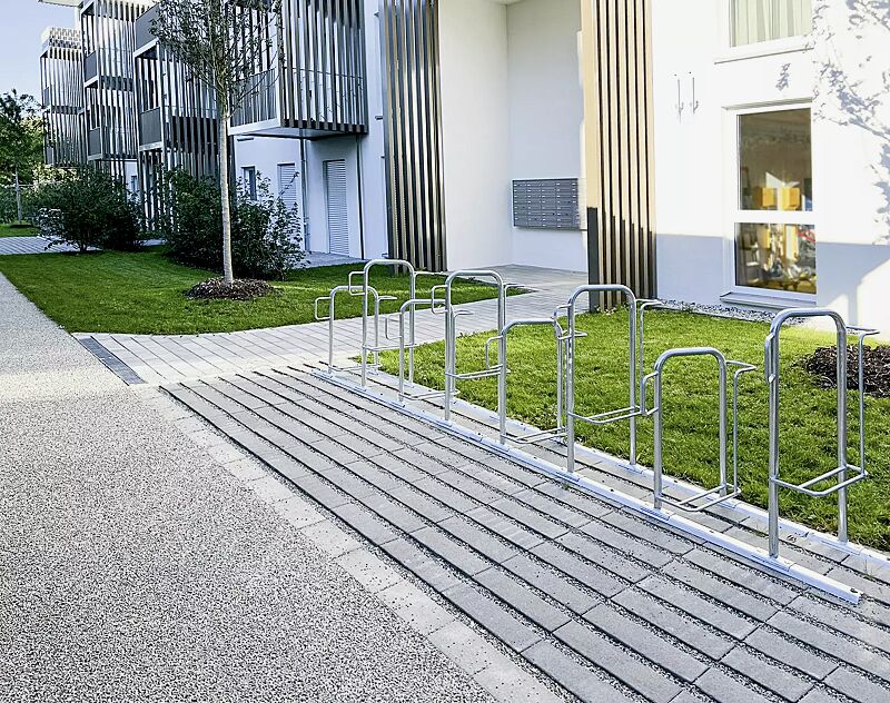 fahrradparker-missouri-light__shoKAT0072634 Fahrradparker MISSOURI-LIGHT einseitig 90°, tief / hoch, zum Aufdübeln bei +/- 0 mm, 8 Stellplätze, feuerverzinkt