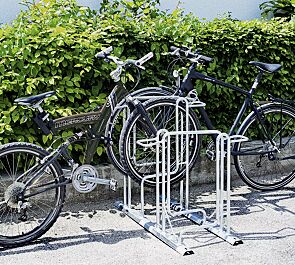 Reihenparker TACOMA doppelseitig 90°, tief / hoch, zum Aufdübeln bei +/- 0 mm, 4 Stellplätze, feuerverzinkt