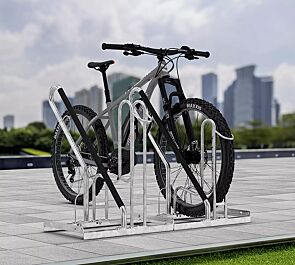 Fahrradständer DAVIE in Reihenverbindung, Einstellung hoch und tief mit Anlehnbügel