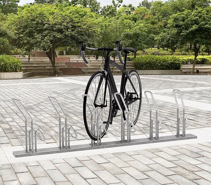 Fahrradständer HERVEY einseitig 45° links, tief, zum Aufdübeln, 6 Stellplätze