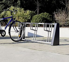 <div id=""container"" class=""container"">Fahrradständer INTAL in RAL 9007 graualuminium, Seitenteile Beton beschichtet in graphit</div>