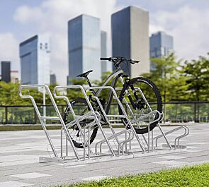 Fahrradständer NORWALK, einseitig, 4 Stellplätze, 4 Anlehnbügel