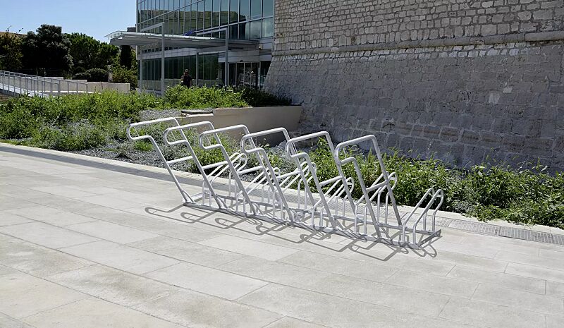 Fahrradständer OHIO, einseitig, 6 Stellplätze, 6 Anlehnbügel