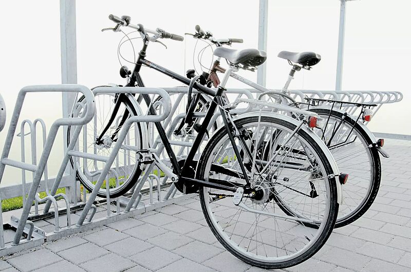 Fahrradständer RIVERSIDE einseitig, 4 x 2 Stellplätze, 8 Anlehnbügel