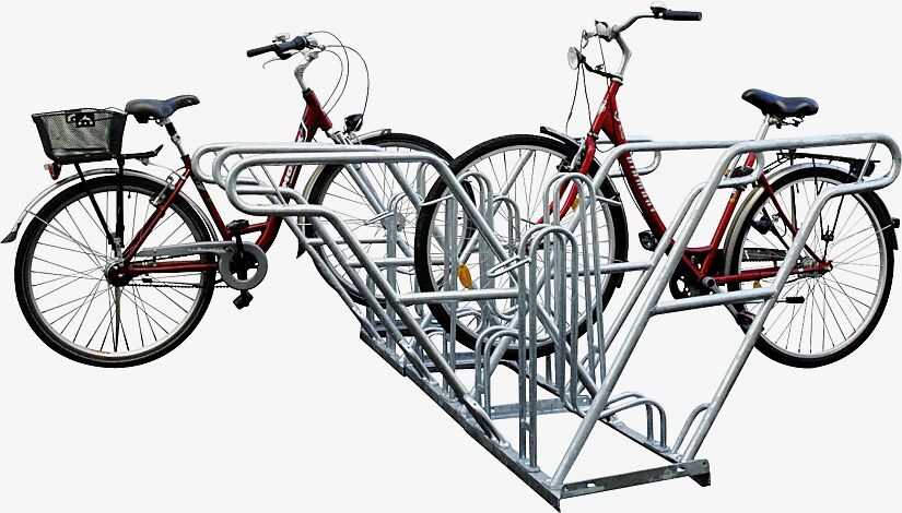 Fahrradständer RIVERSIDE, doppelseitig, 6 Stellplätze, 6 Anlehnbügel