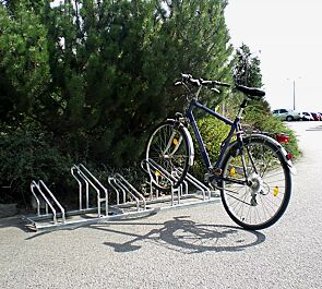 Fahrradständer UNIVERSAL einseitig 90°, 5 Stellplätze, feuerverzinkt