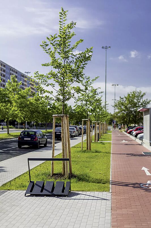fahrradstaender-velo__shoKAT0051642 Fahrradständer VELO mit Griffstange, einseitig, 2 Stellplätze, in RAL 7016 anthrazitgrau