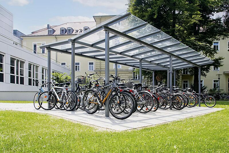 fahrradueberdachung-pegasus__shoKAT0020118 Fahrradüberdachung PEGASUS, doppelseitig, 5 Felder, ohne Rück- / Seitenwände