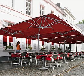 Freiarmschirm MULTI POLE, 2 x 4 Schirme quadratisch