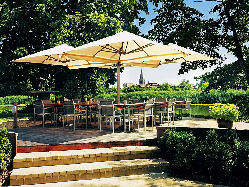 freiarmschirm-multi-pole__shoKAT0051517 Freiarmschirm MULTI POLE, 4 Schirme, quadratisch, zum freien Aufstellen