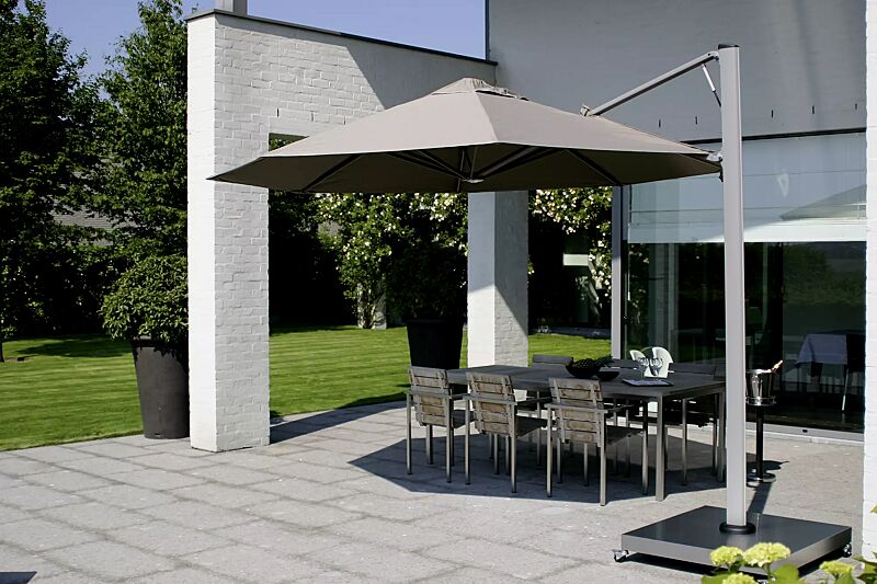 freiarmschirm-single-pole__shoKAT0058512 Freiarmschirm SINGLE POLE, achteckig, zum freien Aufstellen, in taupe