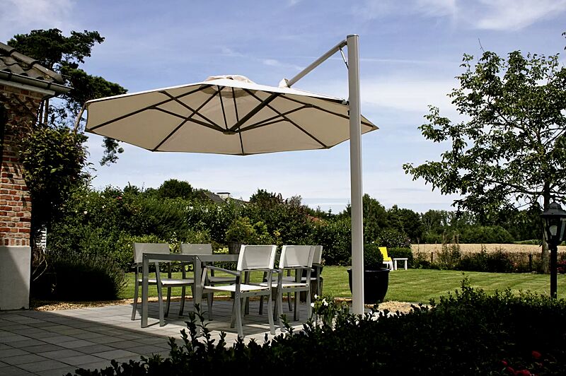 freiarmschirm-single-pole__shoKAT0058513 Freiarmschirm SINGLE POLE, achteckig, zum freien Aufstellen, in white sand