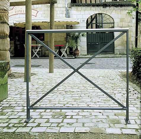 Systemgeländer BASIC, Breite 1000 mm, zum Aufdübeln, in DB 703 eisenglimmer