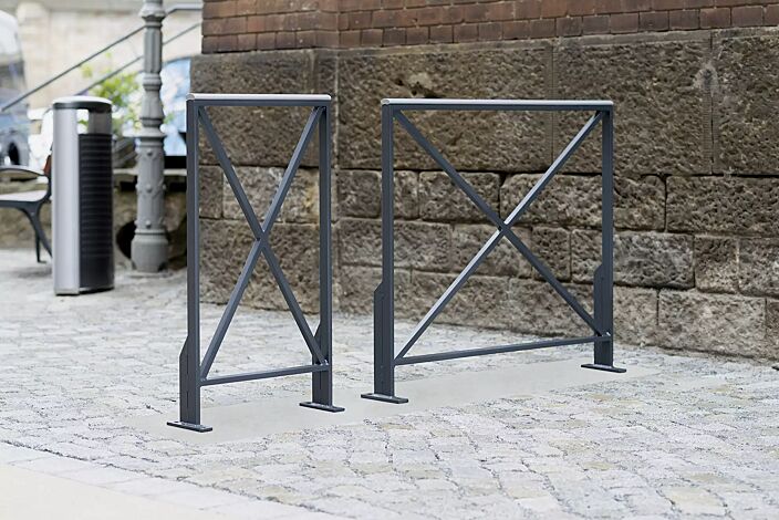 Systemgeländer BASIC, Breite 500 mm und 1000 mm, zum Aufdübeln, in RAL 7016 anthrazitgrau