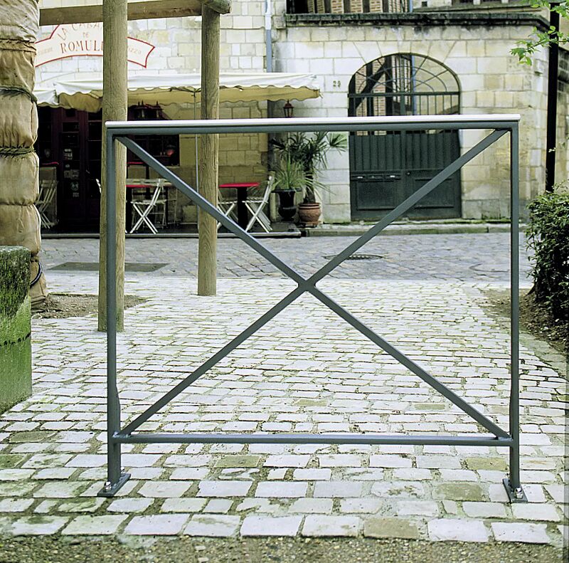 Systemgeländer BASIC, Breite 1000 mm, zum Aufdübeln, in DB 703 eisenglimmer