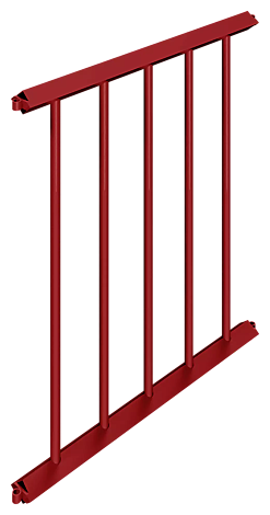 Gittergeländer MANOM, Breite 750 mm, in rot