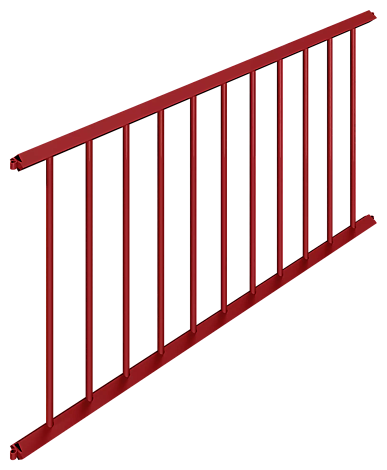 Gittergeländer MANOM, Breite 1500 mm, in rot