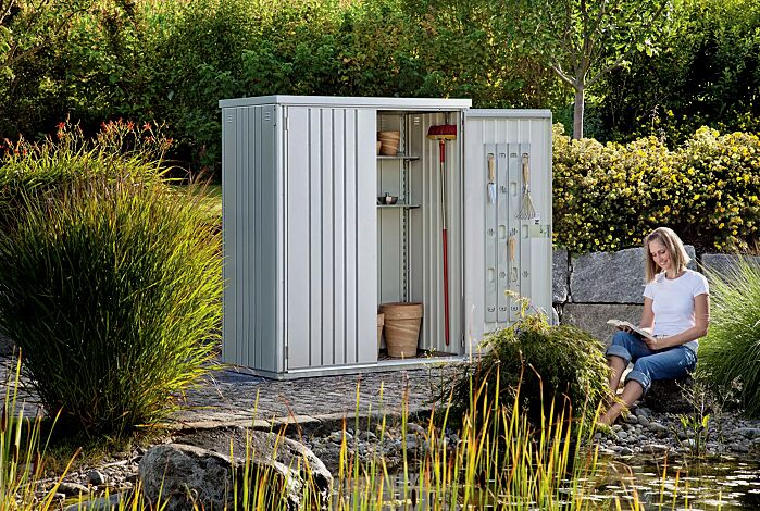 <div id="container" class="container">Geräteschrank NEUFELDEN, Modell 150, in silber-metallic</div>