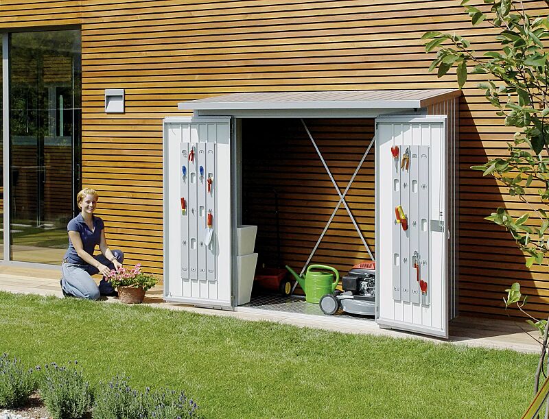 Geräteschrank WOODSTOCK®, Modell 230 in silber-metallic, inkl. Türpaket und Alu-Bodenplatte (gegen Mehrpreis)