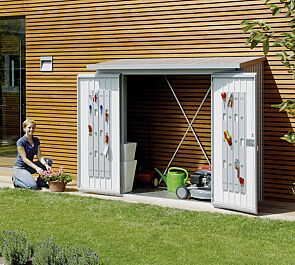 Geräteschrank WOODSTOCK®, Modell 230 in silber-metallic, inkl. Türpaket und Alu-Bodenplatte (gegen Mehrpreis)