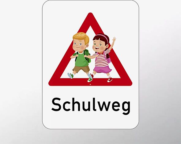 Hinweisschild ACHTUNG SCHULWEG