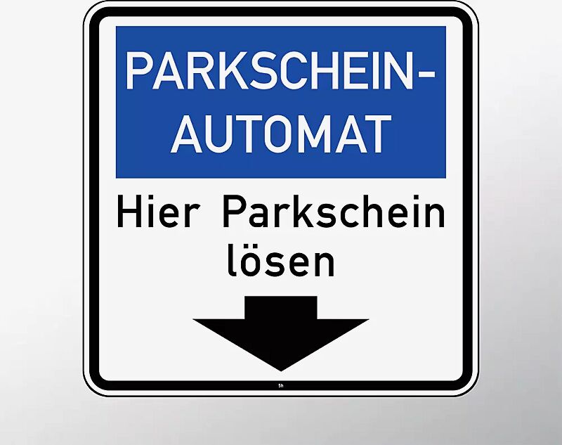 Hinweisschild: Parkscheinautomat