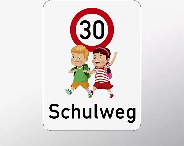 Hinweisschild SCHULWEG 30