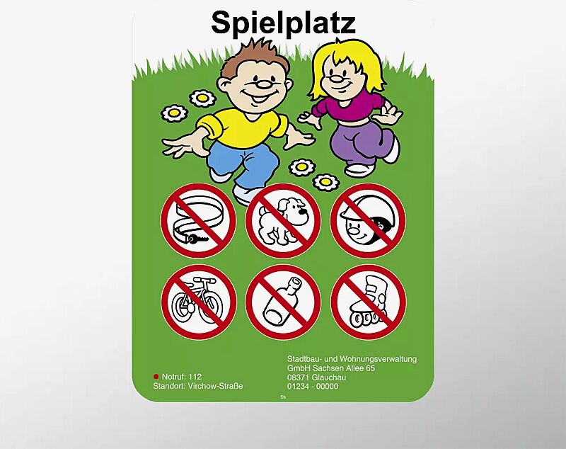 Hinweisschild: Spielplatz individuell