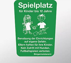 <div id="container" class="container">Hinweisschild: Spielplatz für Kinder bis 12 Jahre</div>